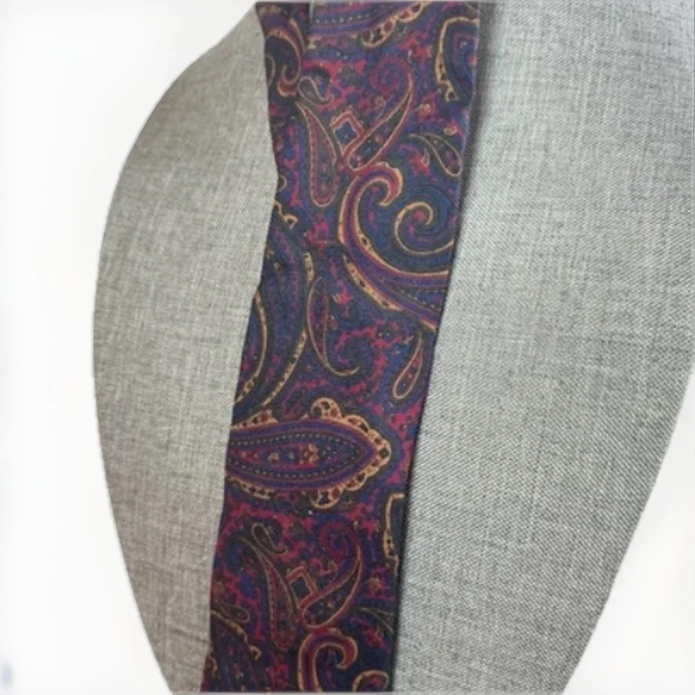 Vintage Givenchy Monsieur Wool Paisley‎ Necktie 52